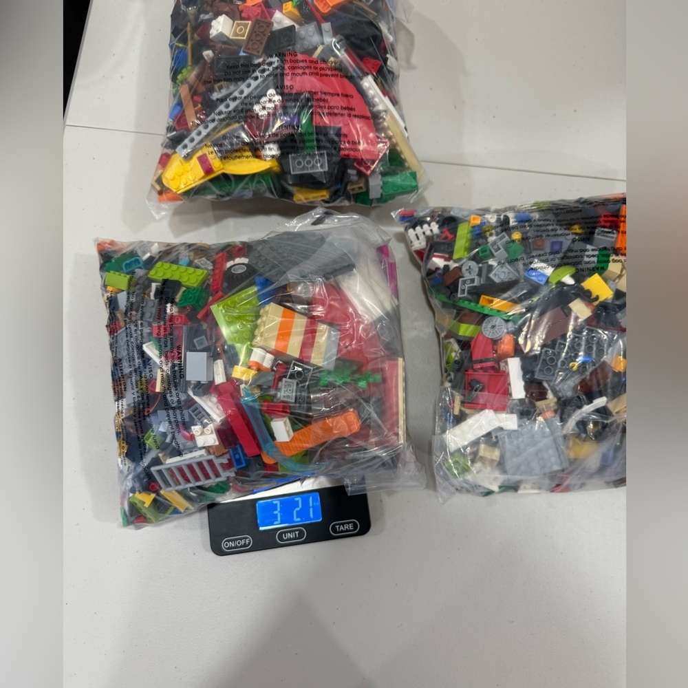 LEGO 3 LB. LOT OF2 COLORS BULK USED LEGO BLOCKS BRICKS PARTS PIECES - Picture 3 of 3